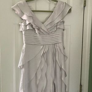 silver petaled cocktail dress szP